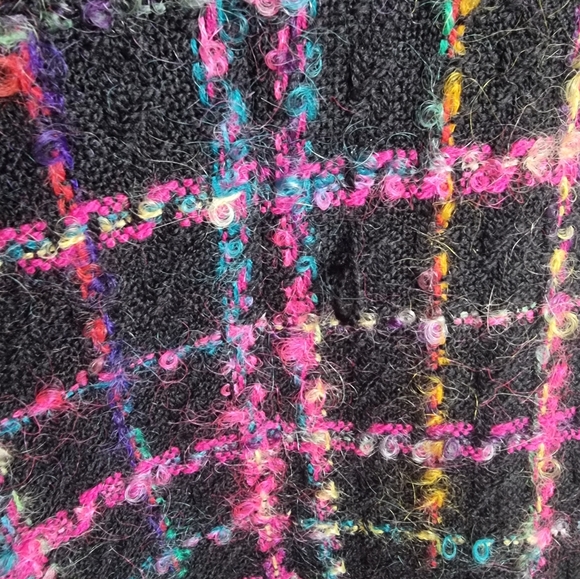 Vintage 90s Vibrant Checkered Multi-Coloured Lined Blazer Jacket - Picture 12 of 12